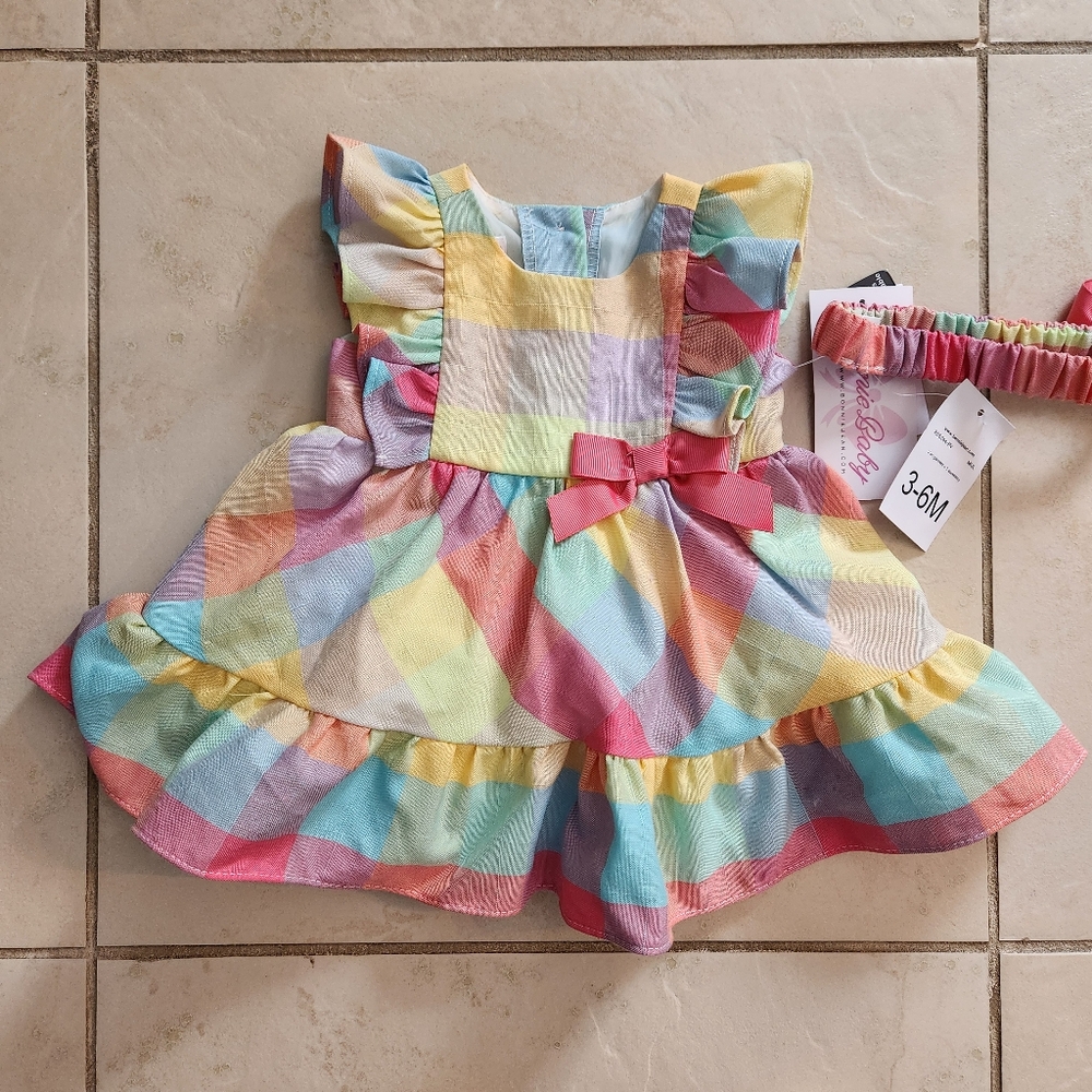 Colorful Baby Dress with Bow